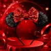 Minnie ear-shaped red sequined bow headband girls' party headwear Specification image